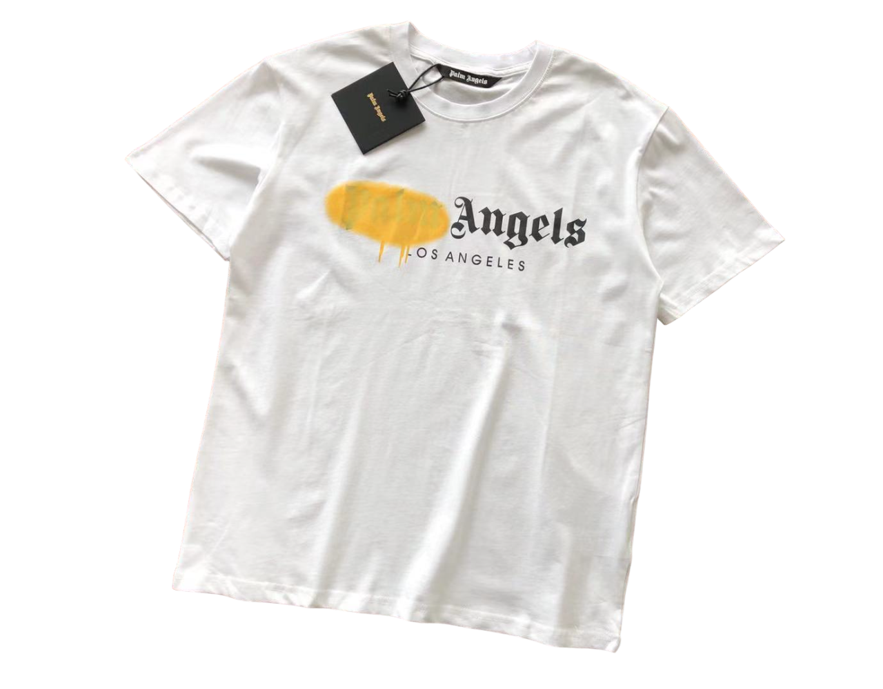 Camiseta Palm Angels Los Angeles Sprayed White Yellow