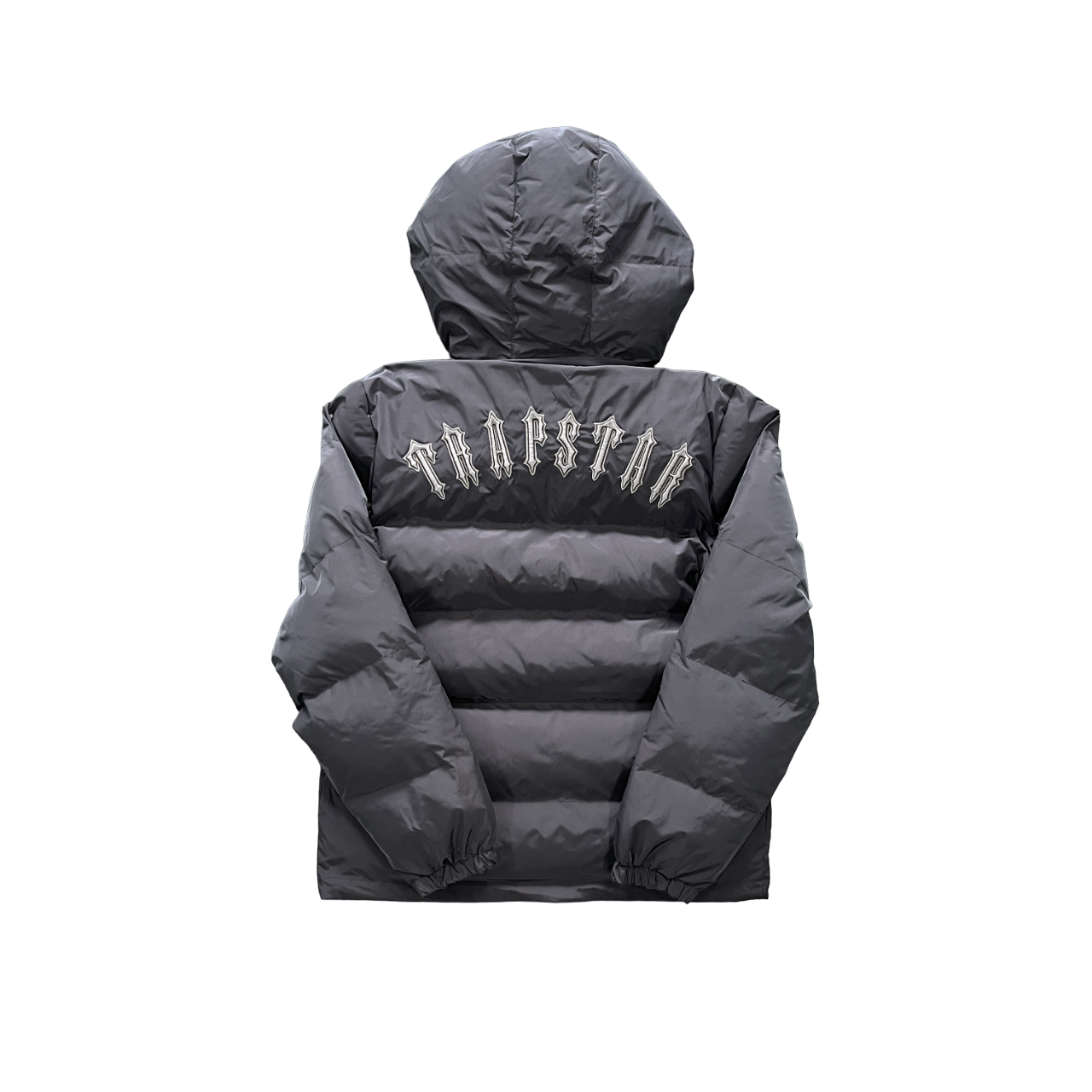 Trapstar detachable hooded puffer jacket black, ice blue and stone