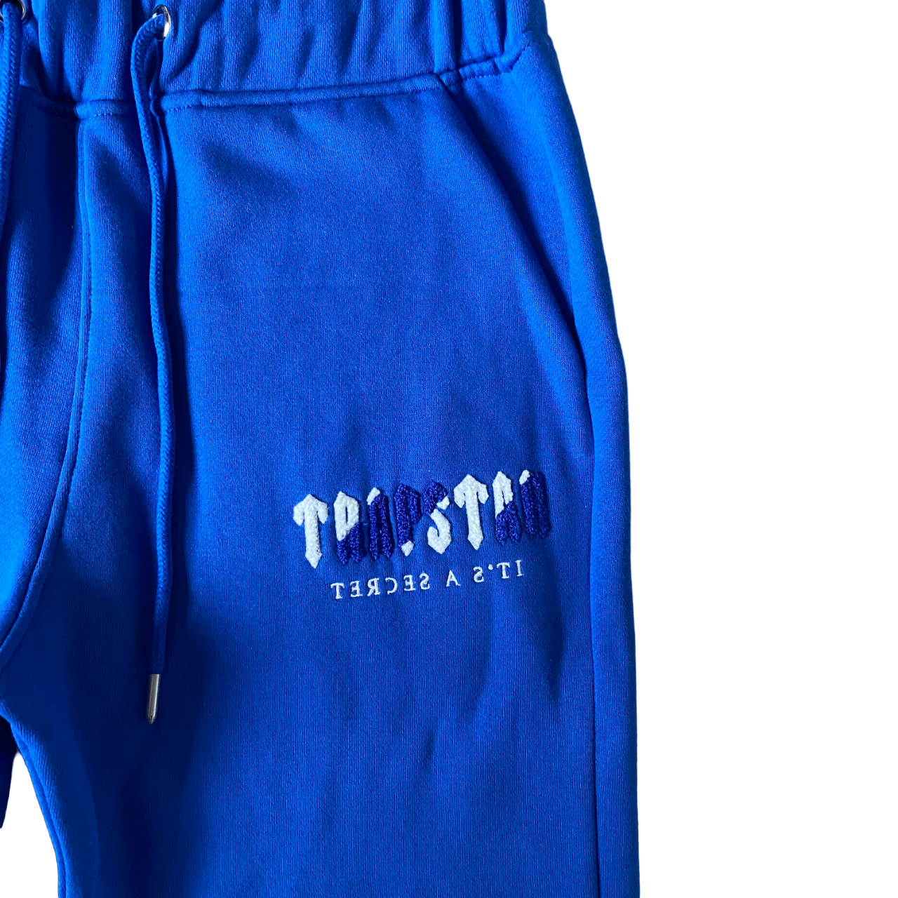 Trapstar chenille decoded hooded tracksuit blue/white - CopDripStar