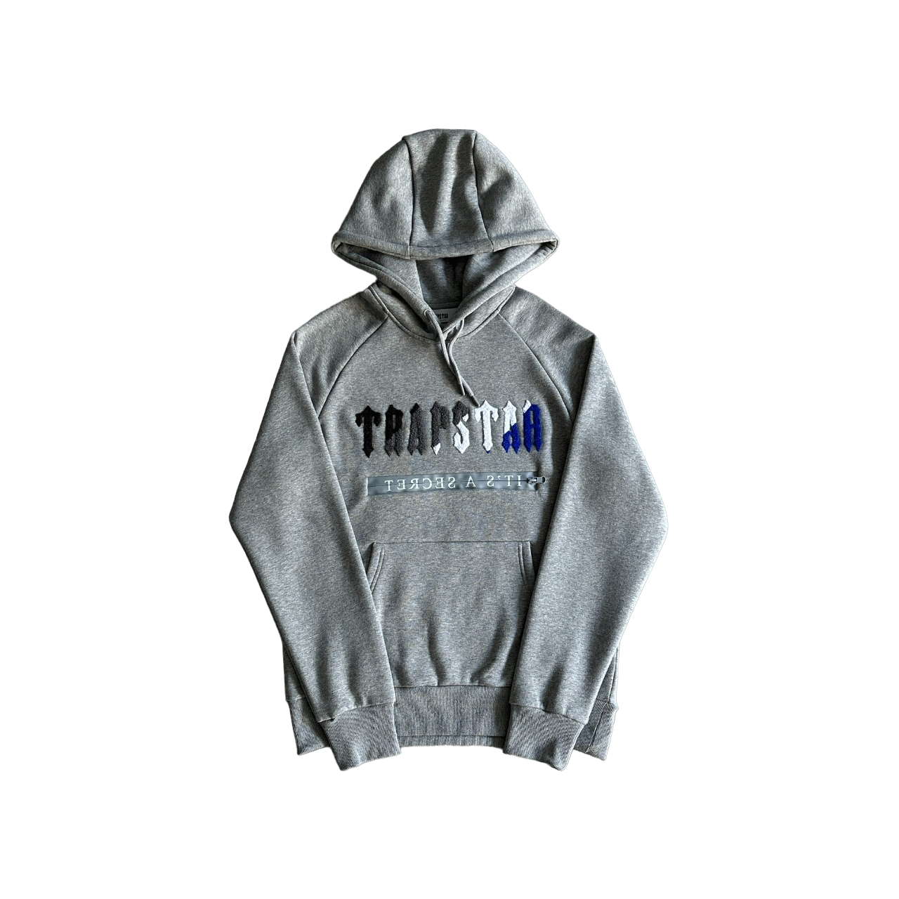 Trapstar chenille decoded 2.0 hoodie tracksuit gray and blue