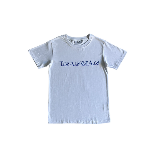 Trapstar t-shirt script fade tee white/blue - CopDripStar