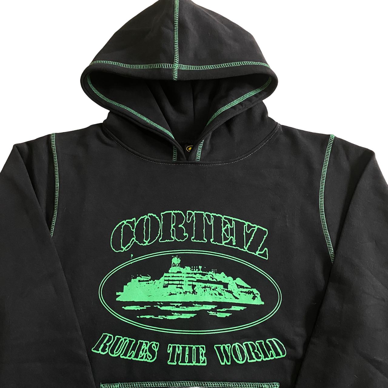 Corteiz hoodie alcatraz black/green - CopDripStar