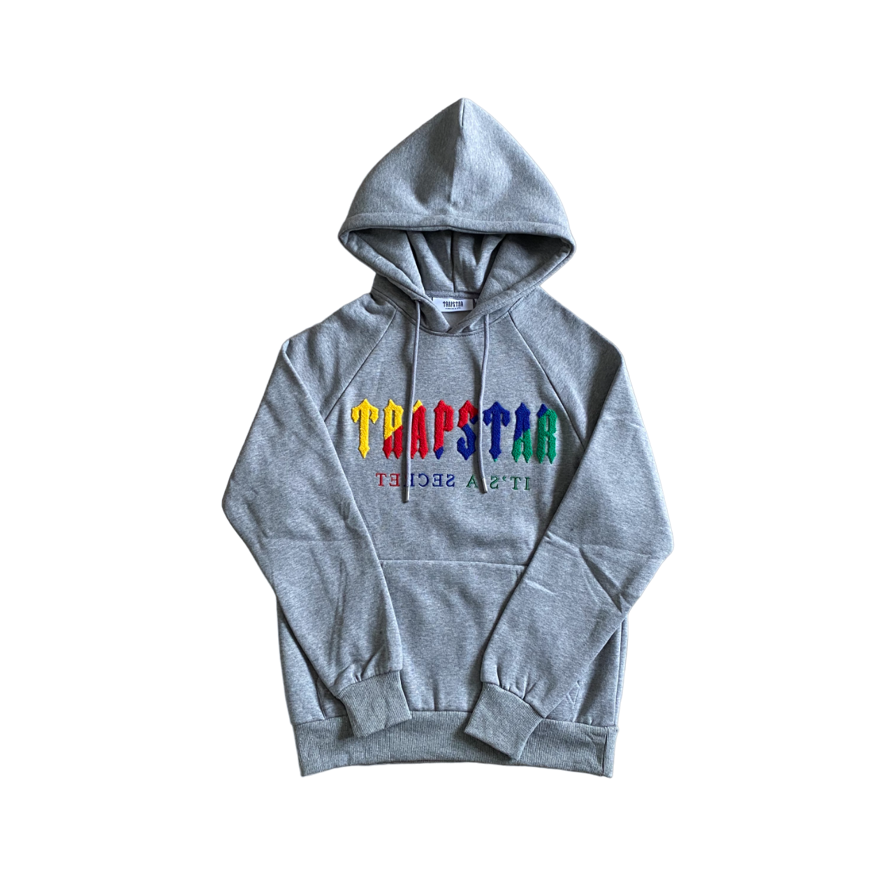 Trapstar rainbow letter tracksuit chenille decoded grey and black - CopDripStar