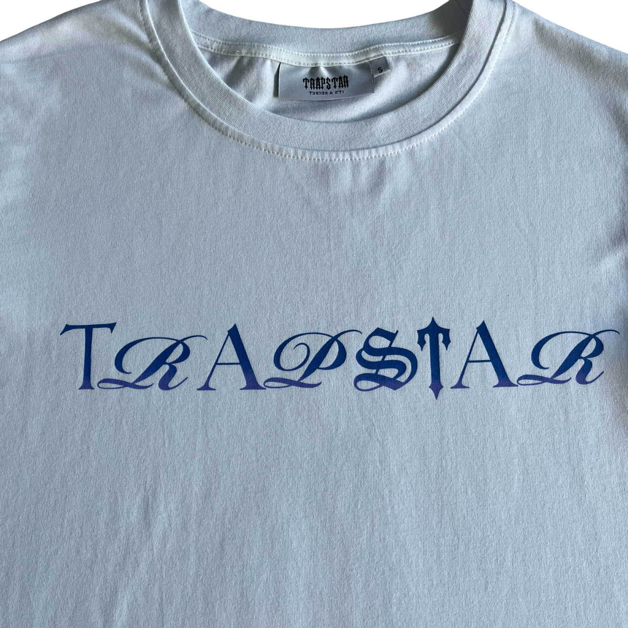 Trapstar t-shirt script fade tee white/blue - CopDripStar