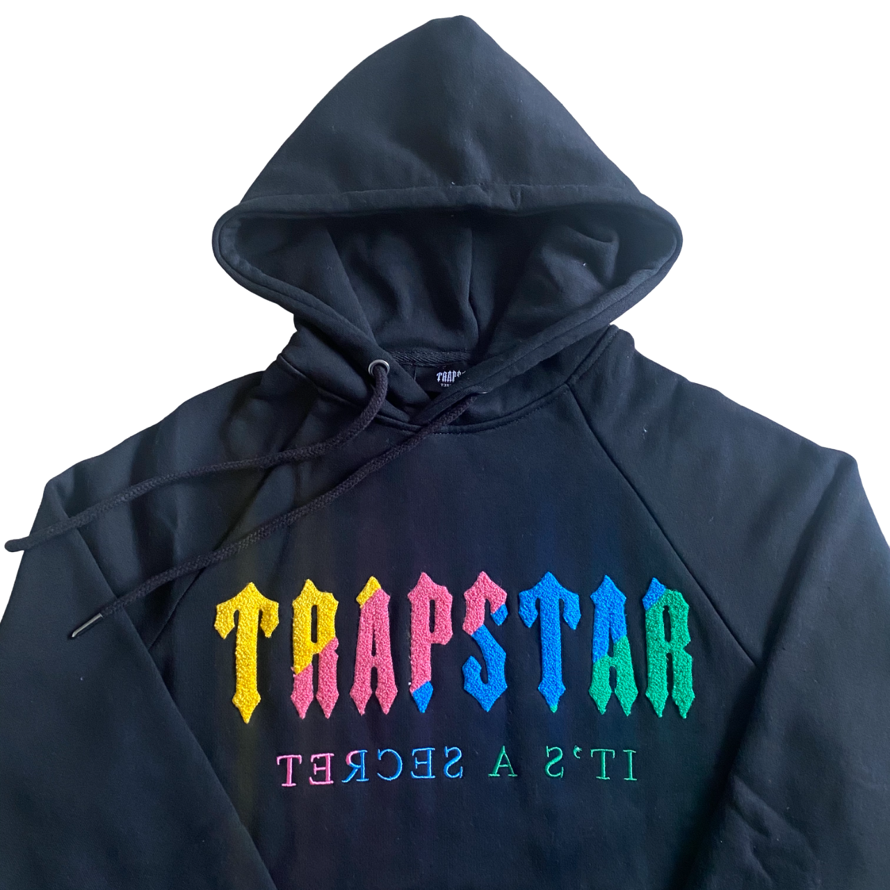 Trapstar rainbow letter tracksuit chenille decoded grey and black - CopDripStar