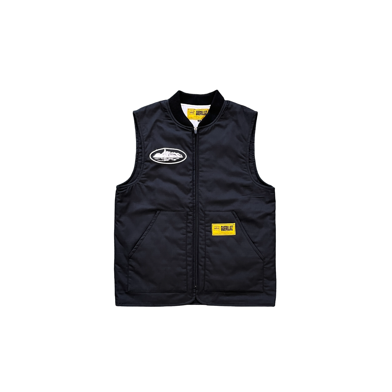 Corteiz guerillaz quilted vest black - CopDripStar