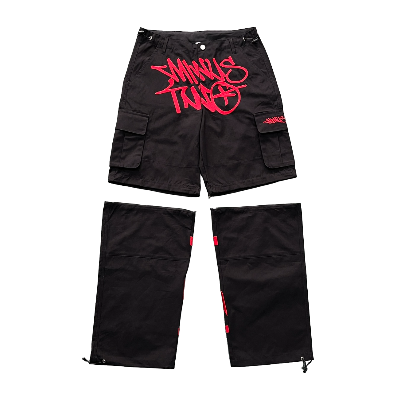 Minus Two detachable cargo black/red - CopDripStar