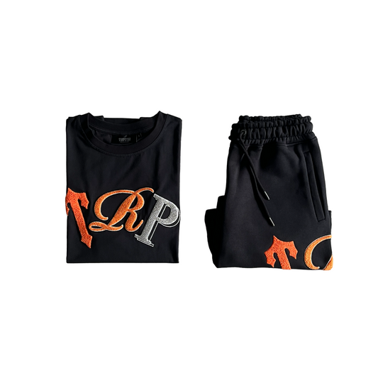 Trapstar black/orange short set