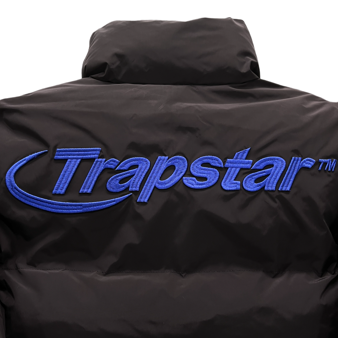 Trapstar puffer jacket black blue