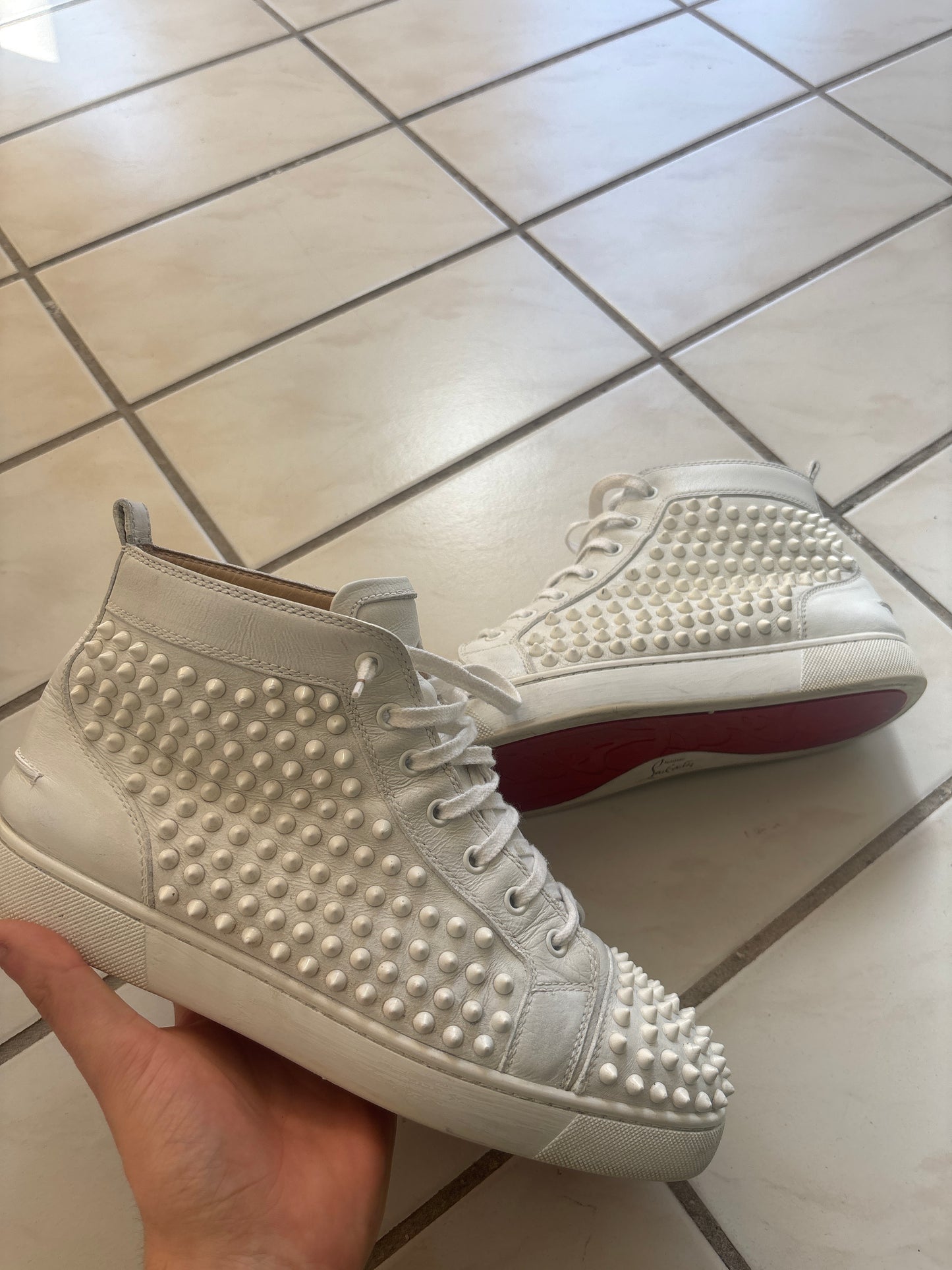 Louboutin alte-Size 41,5-Bianche-Condizioni 6/10