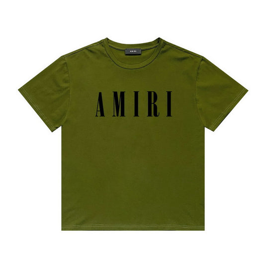 Amiri green black logo tee