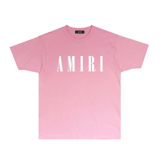 Amiri pink white logo tee