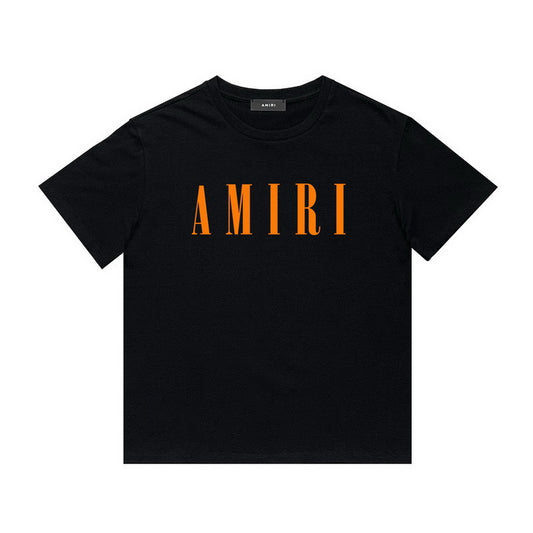 Amiri black orange logo tee