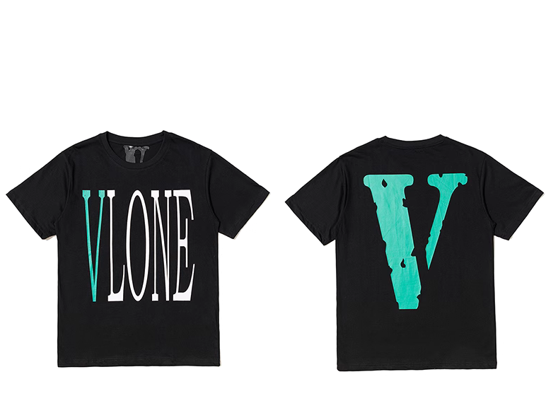 Vlone  Black vlone water Green V