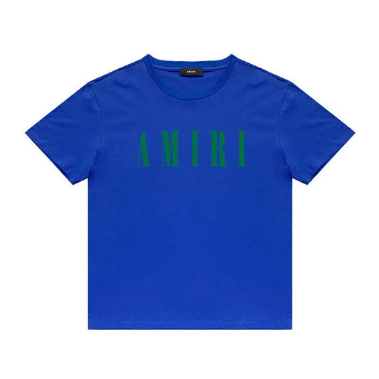 Amiri blue green logo tee