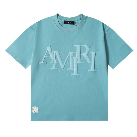 Amiri cyan puff print tee