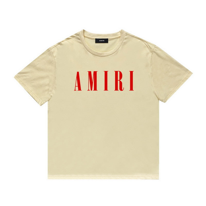 Amiri Cream Red Logo Tee