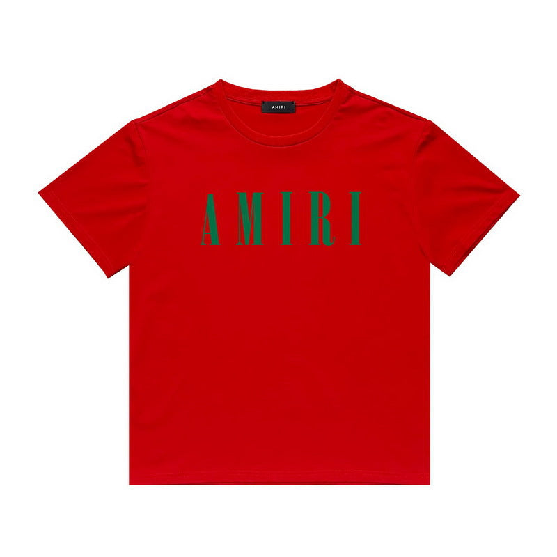 Amiri red green logo tee