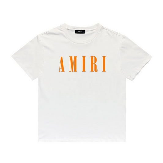 Amiri white orange logo tee