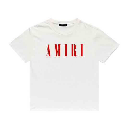 Amiri white red logo tee