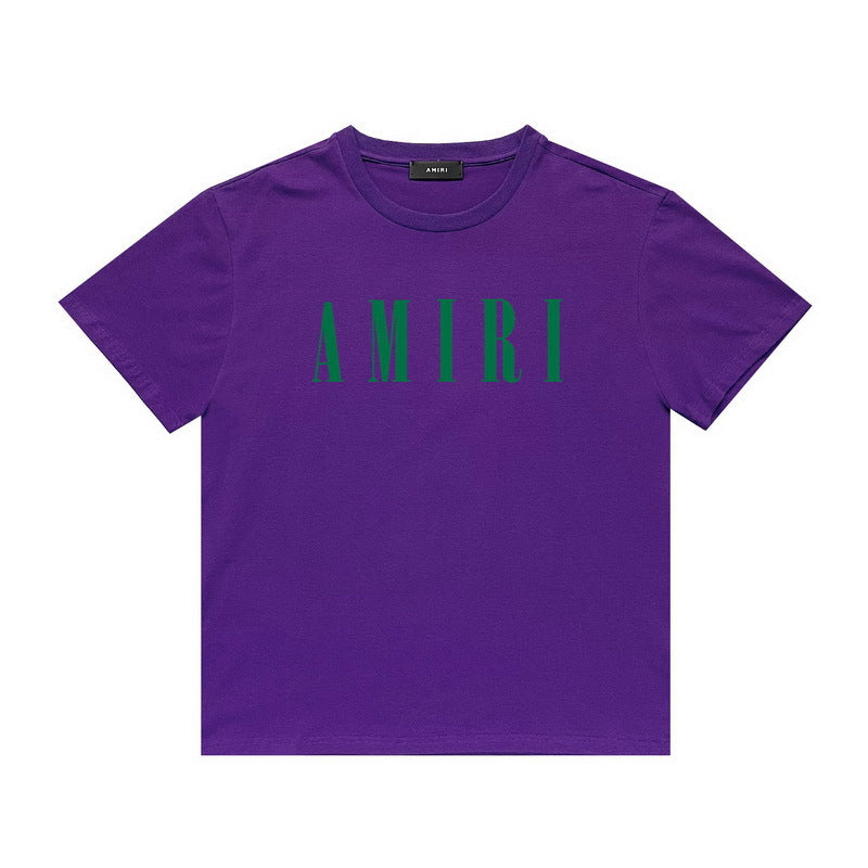 Amiri purple green logo tee