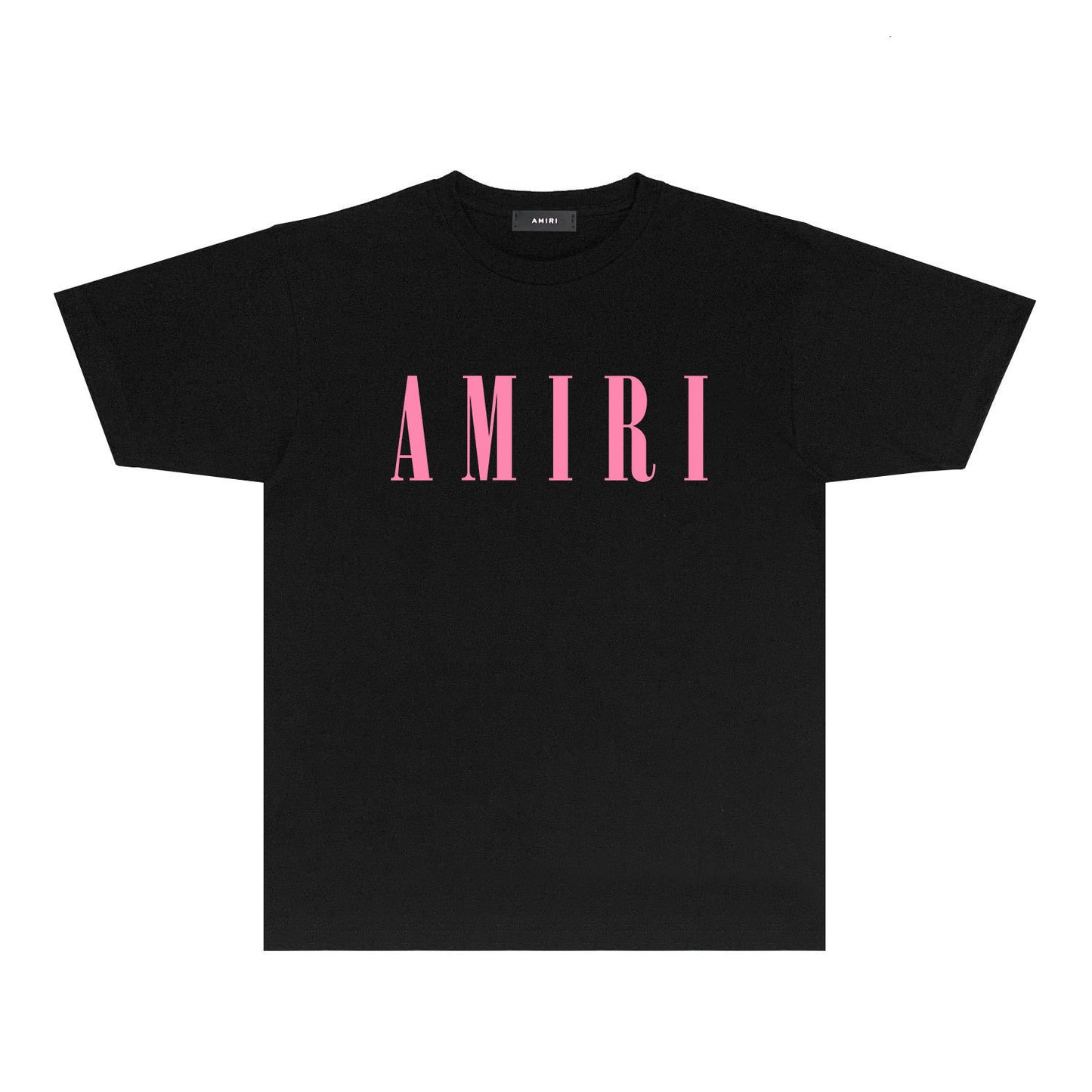 Amiri black pink logo tee