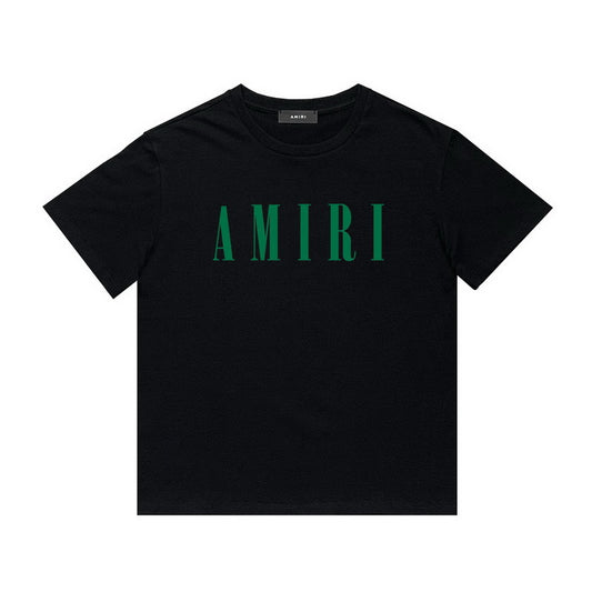 Amiri black green logo tee