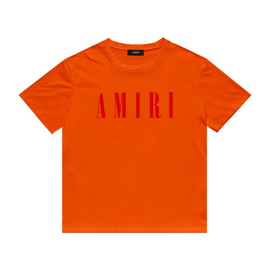 Amiri orange red logo tee