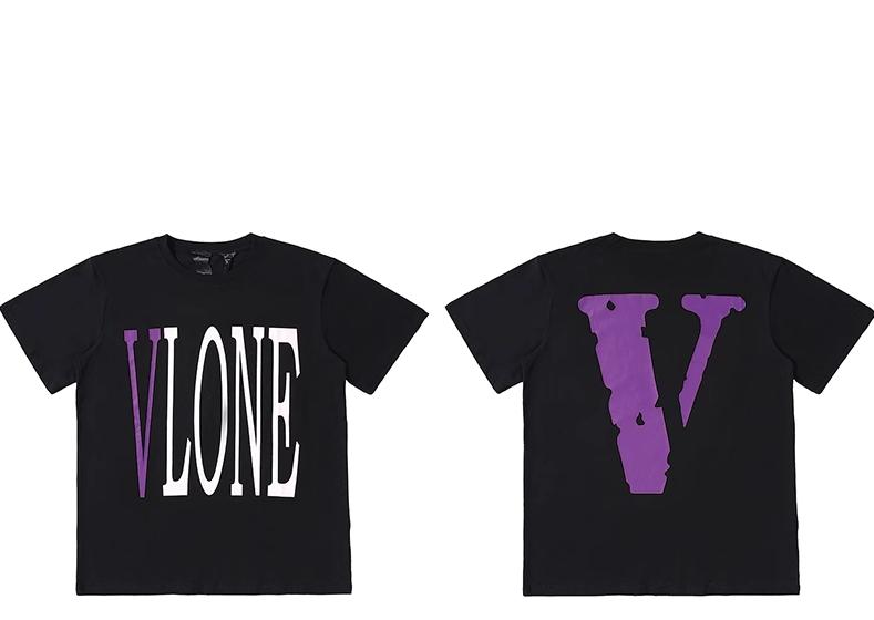 Vlone  Black vlone purple V