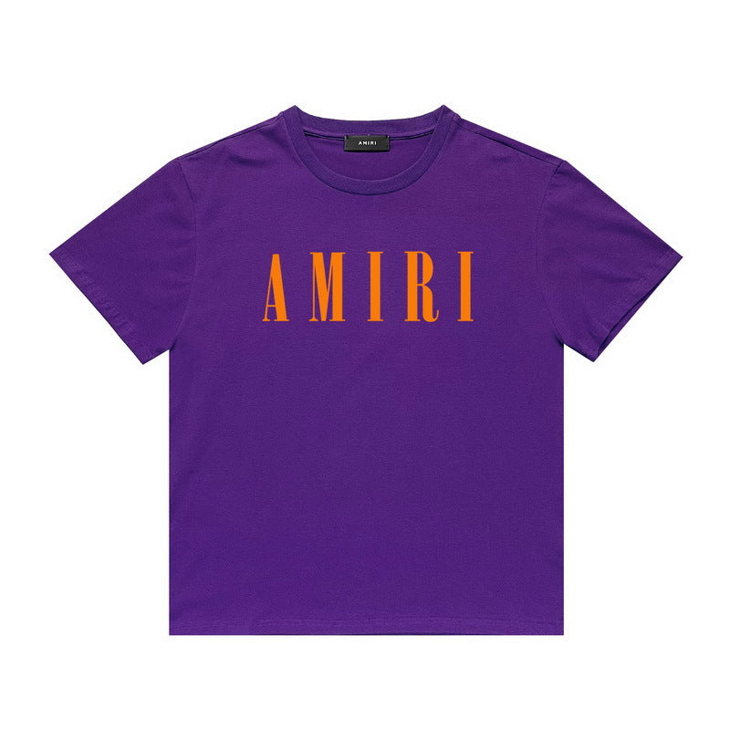 Amiri purple orange logo tee