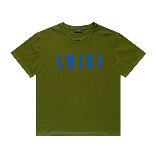 Amiri green blue logo tee