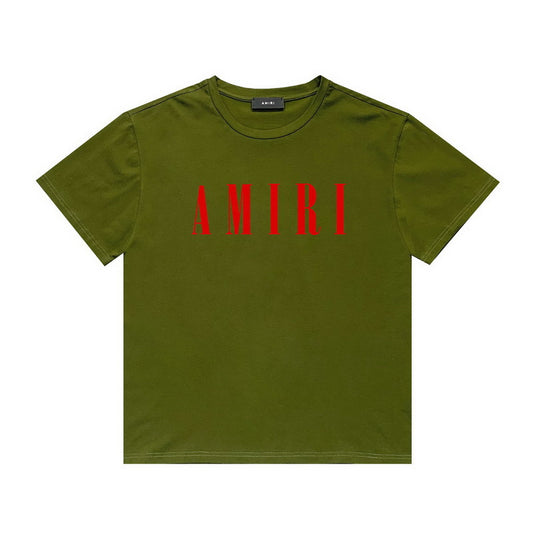 Amiri green red logo tee