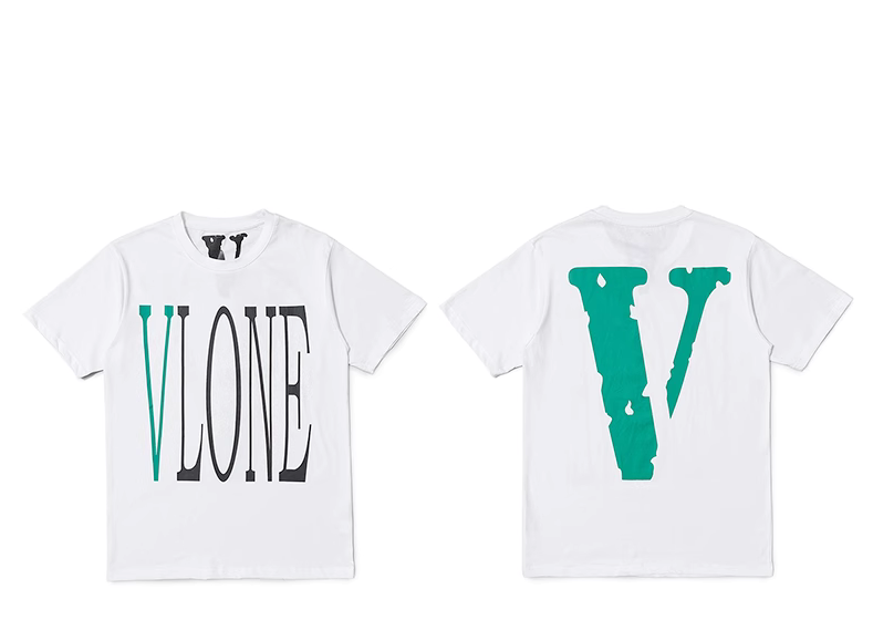 Vlone White vlone water Green V