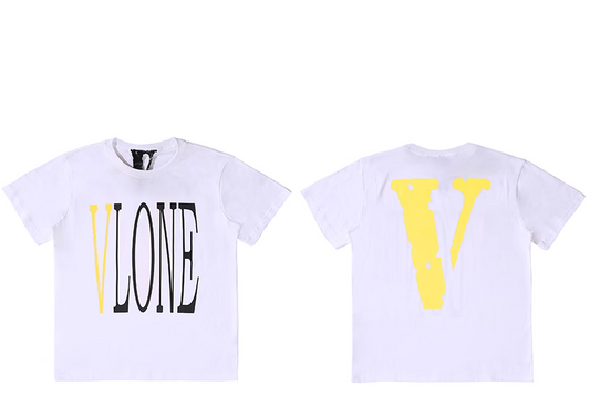 Vlone White Yellow V