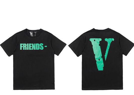 Vlone  Black friends green V