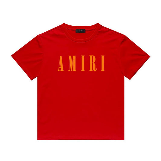 Amiri red orange logo tee