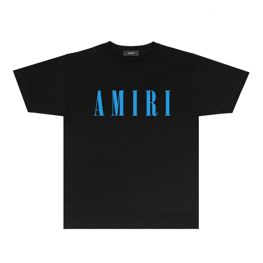 Amiri black blue logo tee