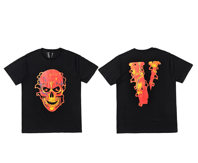 Vlone black  orange skull