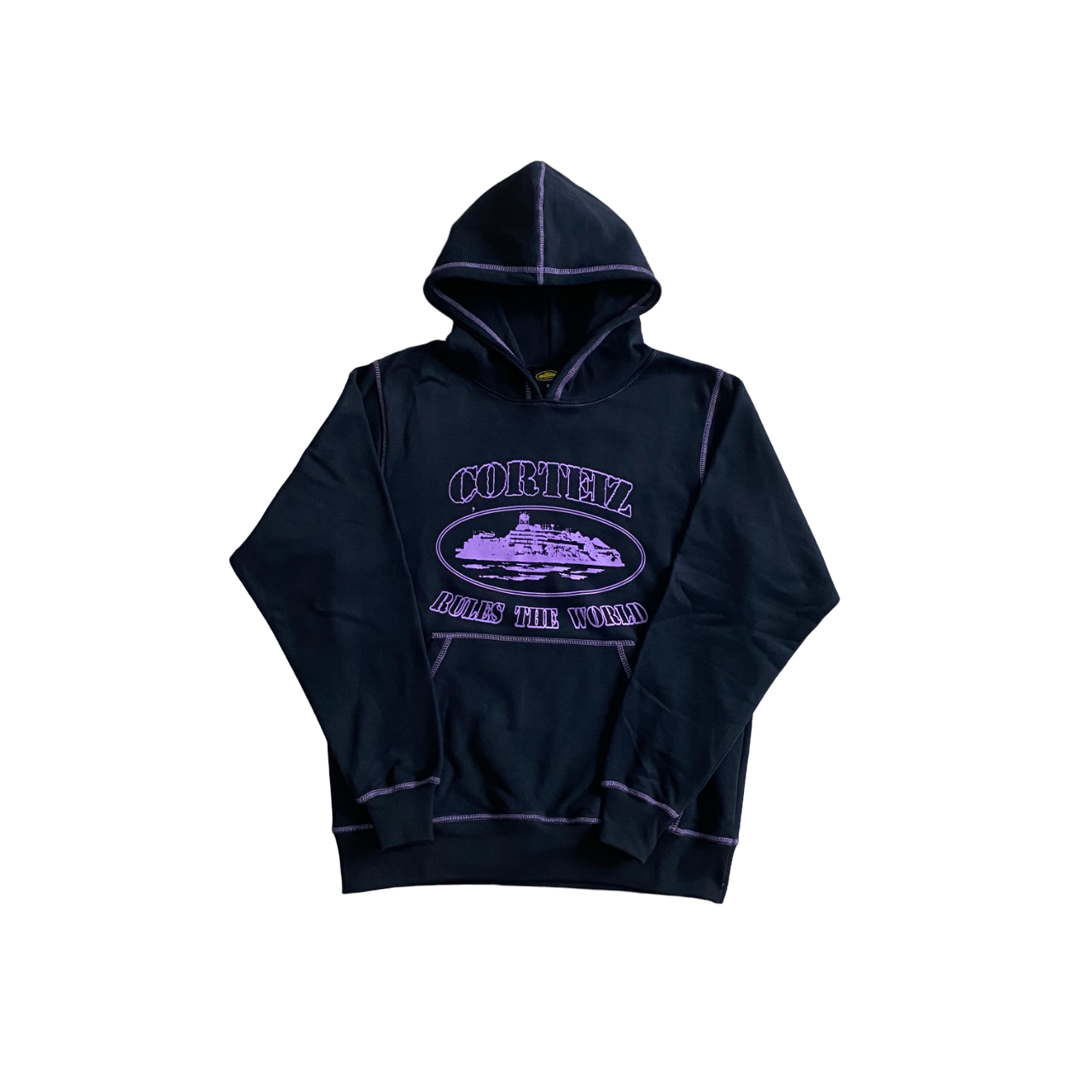 Corteiz hoodie alcatraz black/purple - CopDripStar