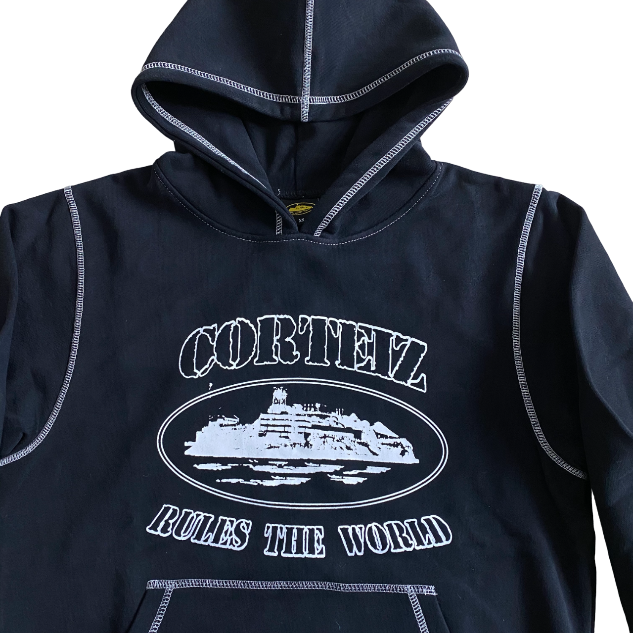 Corteiz hoodie alcatraz black/white - CopDripStar