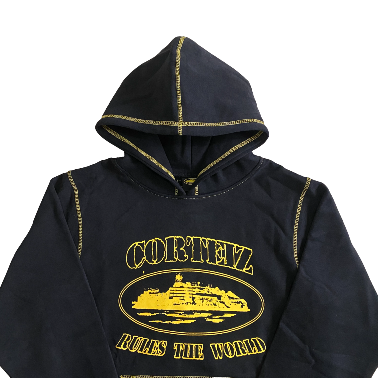 Corteiz hoodie alcatraz black/yellow - CopDripStar