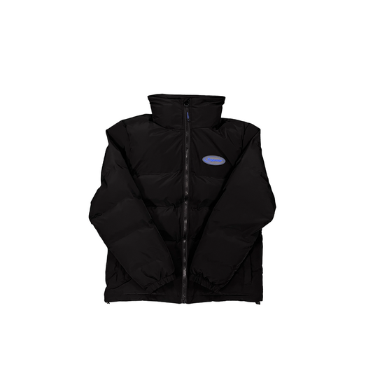 Trapstar puffer jacket black blue