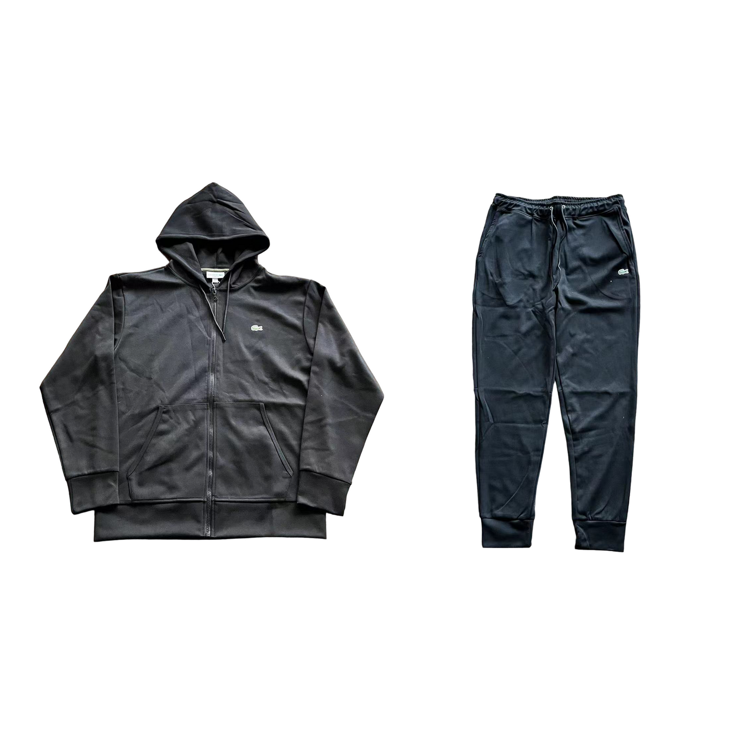 Black lacoste tracksuit sales