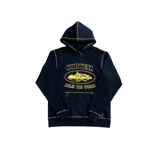 Corteiz hoodie alcatraz black/yellow - CopDripStar