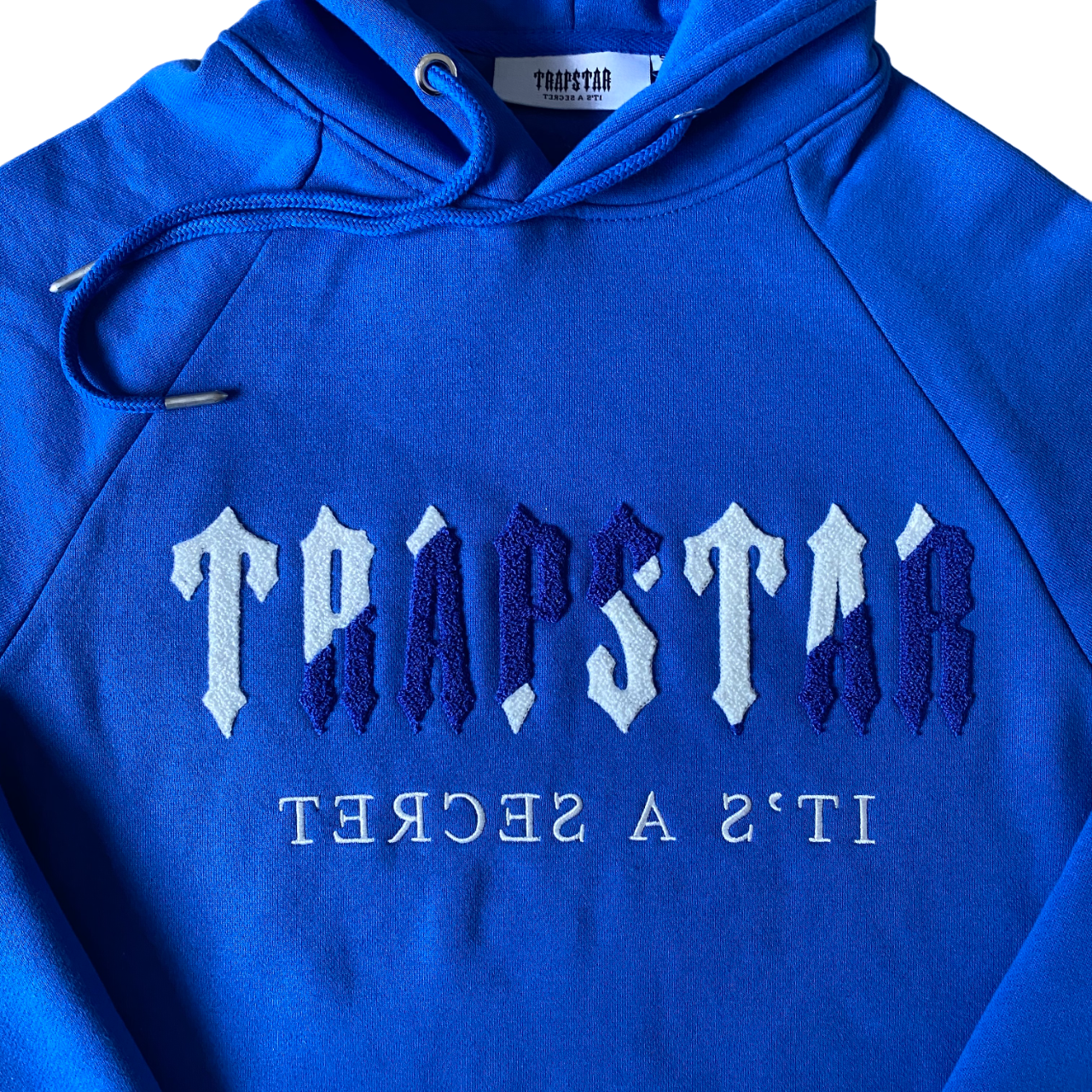 Trapstar chenille decoded hooded tracksuit blue/white - CopDripStar