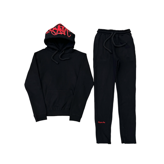 Syna black/red tracksuit