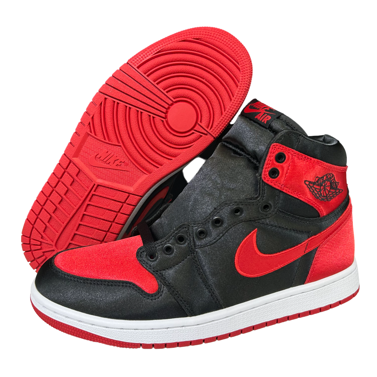 Jordan 1 High  black and red silk