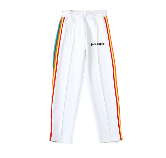 Palm Angels white rainbow trousers